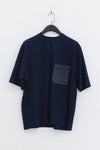 AVIVA JIFEI XUE pocket stitching round neck T-shirt AJX-S22-OTS-LAN blue